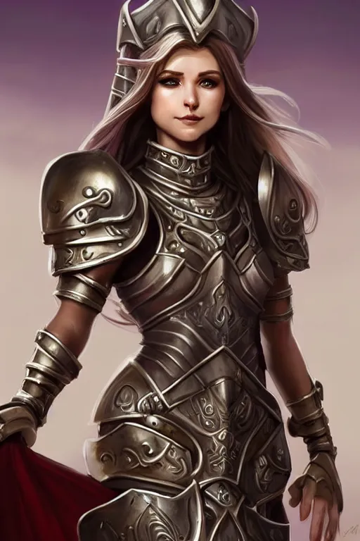 a full body portrait of a gorgeous female paladin, | Stable Diffusion