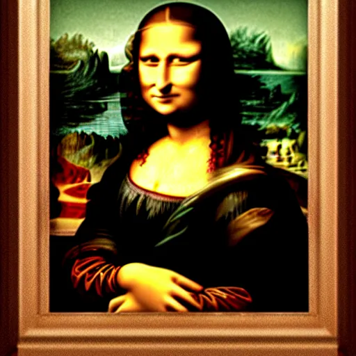 Image similar to the mona lisa with the face of a capybara