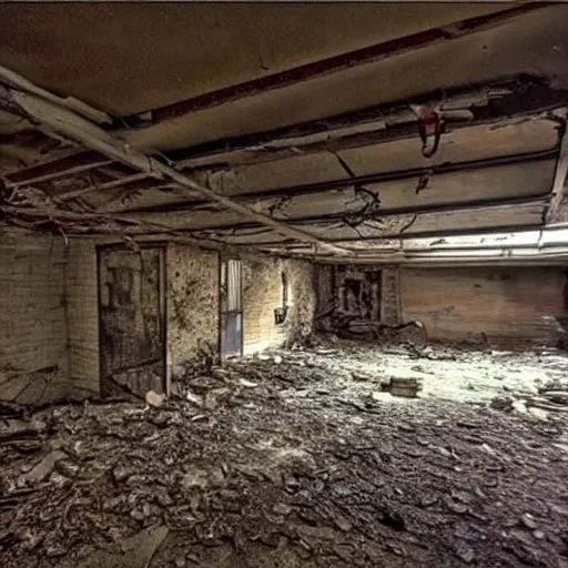 Prompt: abandoned basement, craigslist photo