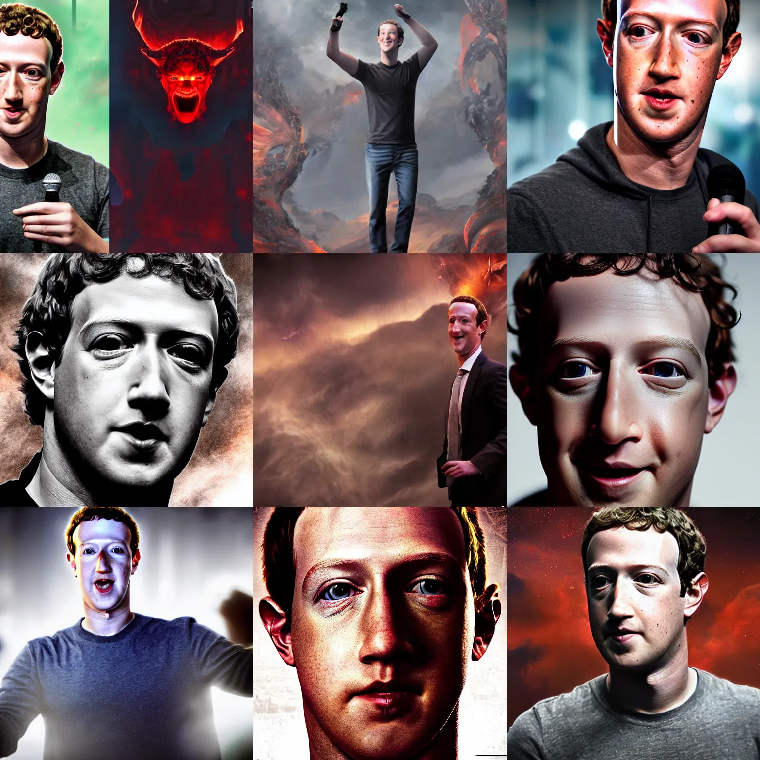 Prompt: mark zuckerberg as an infernal demon, etheral, high detail, matte painting