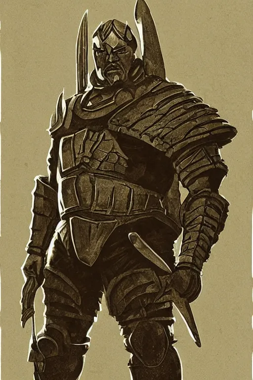 Image similar to man - at - arms from masters of the universe, portrait, full body, symmetrical features, silver iodide, 1 8 8 0 photograph, sepia tone, aged paper, sergio leone, master prime lenses, cinematic