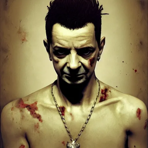 Prompt: portrait of dave gahan from depeche mode as a zombie, 7 days to die zombie, fine art, award winning, intricate, elegant, sharp focus, cinematic lighting, highly detailed, digital painting, 8 k concept art, art by guweiz and z. w. gu, masterpiece, trending on artstation, 8 k