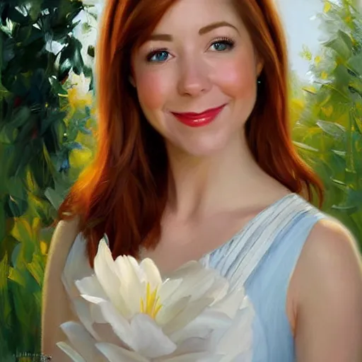 Prompt: lily aldrin, how i met your mother, alyson hannigan, painting by vladimir volegov