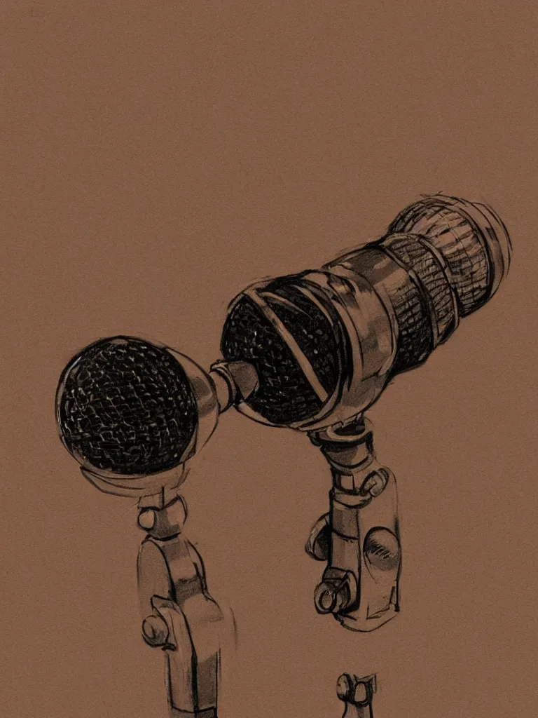 Prompt: closeup of singer and microphone by disney concept artists, blunt borders, rule of thirds