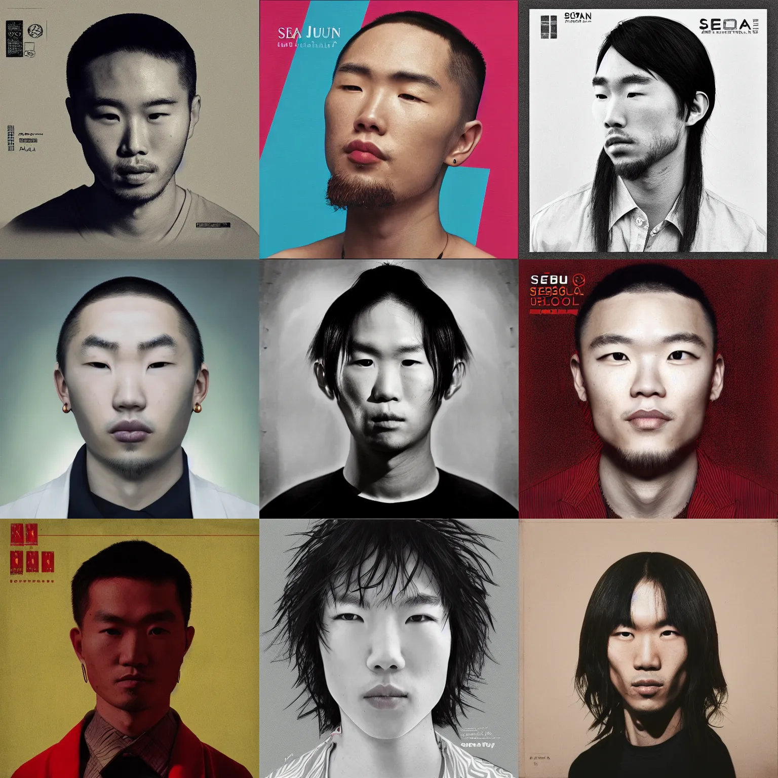 Prompt: Seba Jun portrait, Modal Soul album cover