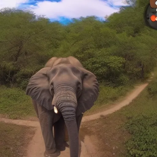 Image similar to screenshot go pro footage elephant