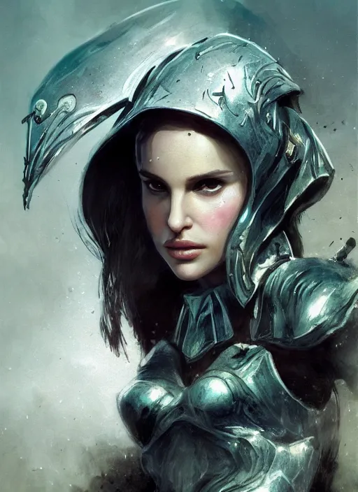 Image similar to young natalie portman, legendary warrior, warframe, lord of the rings, tattoos, decorative ornaments, battle armor, carl spitzweg, ismail inceoglu, vdragan bibin, hans thoma, greg rutkowski, alexandros pyromallis, cute, perfect face, detailed, sharply focused, centered, rule of thirds, photorealistic shading