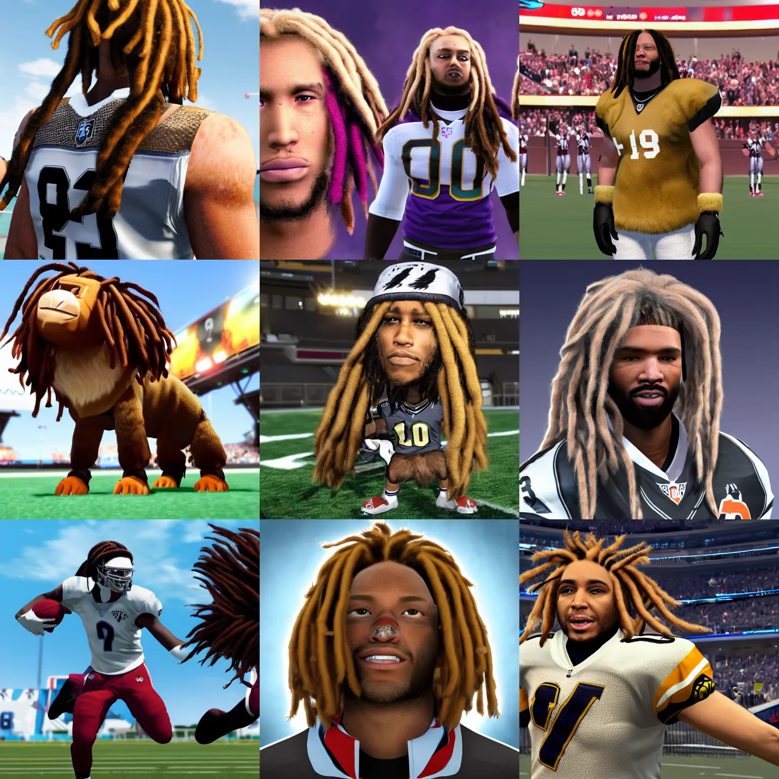 Prompt: furry woolie madden with dreadlocks denies your hot zone