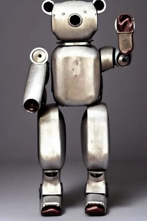 Prompt: ( ( ( ( ( 1 9 5 0 s retro future robot android aluminum teddy bear. muted colors. ) ) ) ) ) by jean - baptiste monge!!!!!!!!!!!!!!!!!!!!!!!!!!!!!!