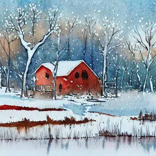 Image similar to winter watercolor illustration style