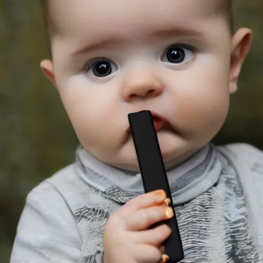 Image similar to baby with a juul