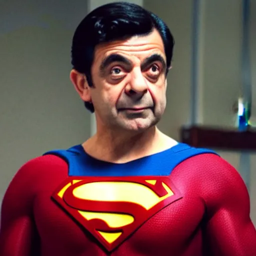 Image similar to Rowan Atkinson as Superman