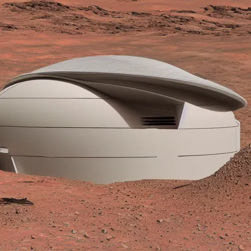 Prompt: futuristic house on mars