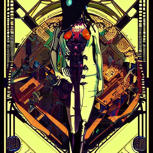 Prompt: cyberpunk art nouveau