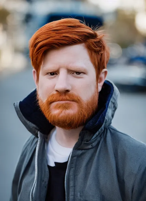 Image similar to portrait photo still of real life philip j fry, 8 k, 8 5 mm, f. 1 4