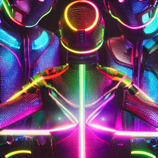 Image similar to love, diverse 5000 cybersuits, from behind, connection rituals, wide wide angle, vivid, elaborate, highly detailed, beautiful lighting