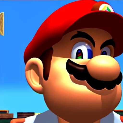 Image similar to winston churchhill in mario 6 4, game screenshot