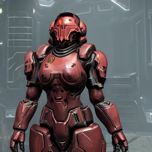 Image similar to female doom slayer