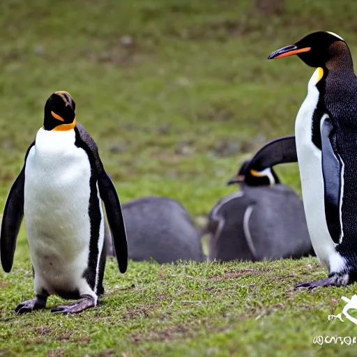 Penguins in the foxhole reloading, war photography, | Stable Diffusion ...