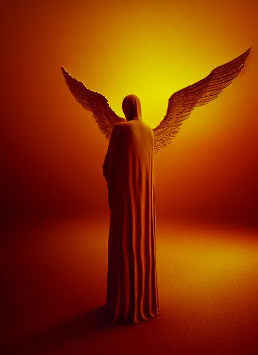 Image similar to beautiful angel with fully spread wings floating in the air!!, highly intricate wings!, cinematic lighting, art by zdislav beksinski, rendered in unreal 5,