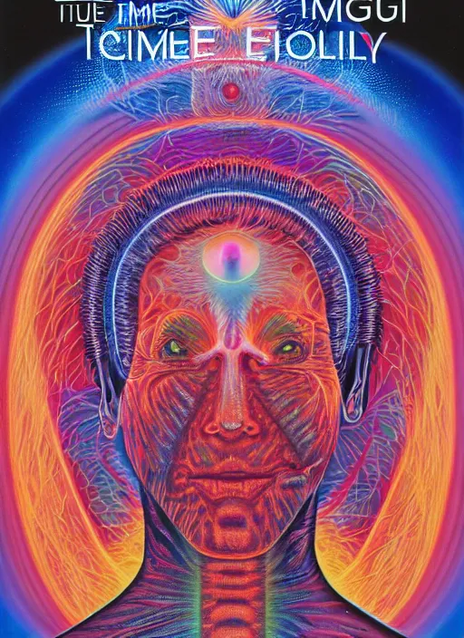 Prompt: TIME magazine cover, the coming AI singularity, by Alex Grey, 8k