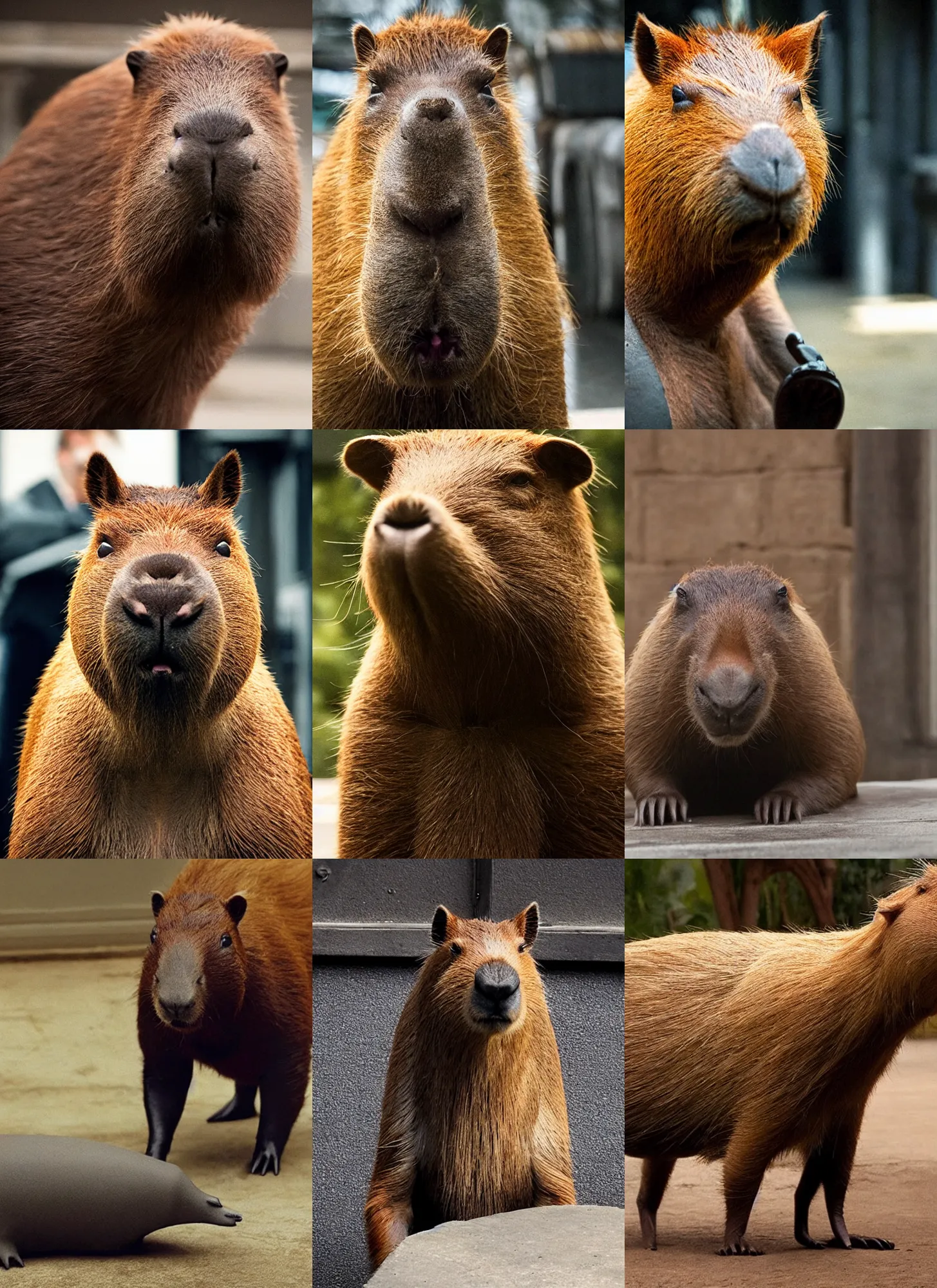 Prompt: photograph of a capybara as john wick