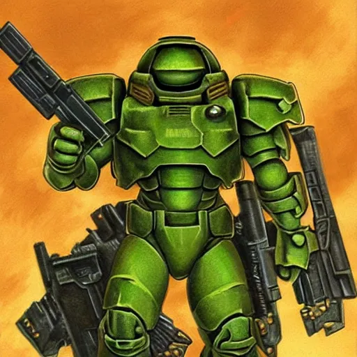 Image similar to DoomGuy