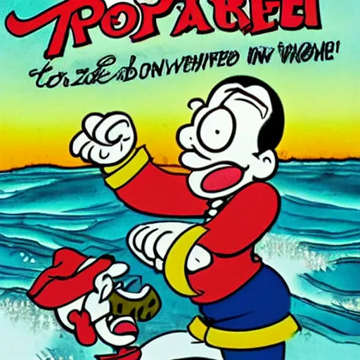 Prompt: popeye in trouble