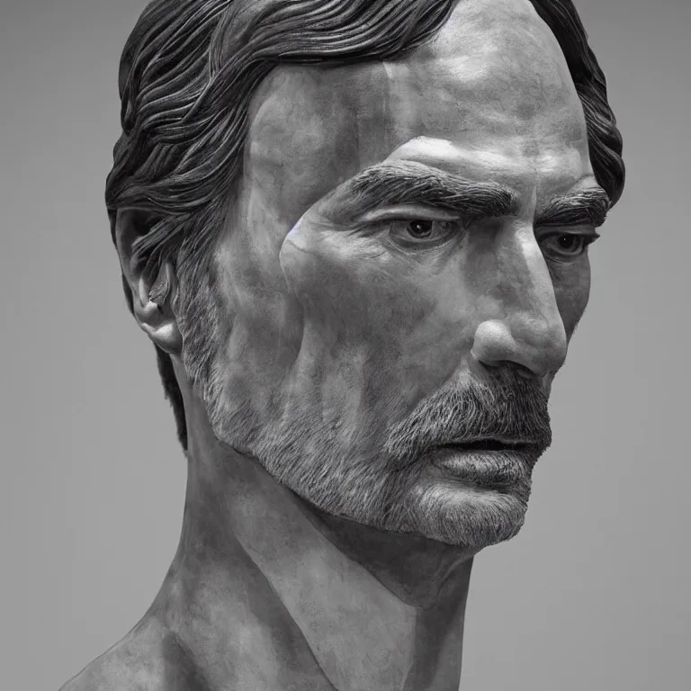 Prompt: studio photograph of hyperrealistic accurate portrait sculpture of timothy dalton, beautiful symmetrical!! face accurate face detailed face realistic proportions, made of stained glass and silicone on a pedestal by ron mueck and matthew barney and greg rutkowski, hyperrealism cinematic lighting shocking detail 8 k