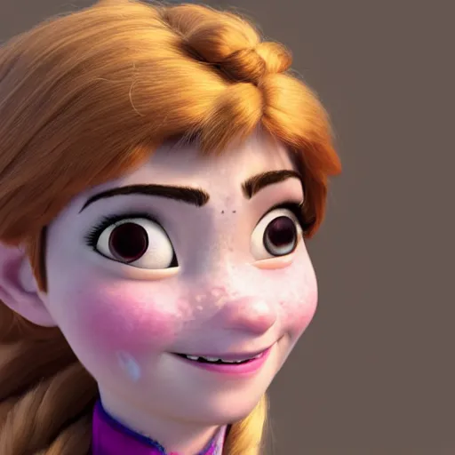 Prompt: anna from frozen as a real person, ultra realistic, 8 k, highly detailed