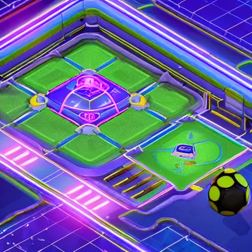 Image similar to futuristic neon arena isometric style by rocket league