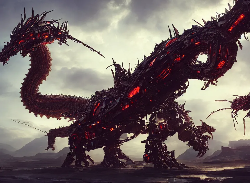 Image similar to the giant mechanical dragon roars, aura of light, artificial intelligence, scifi, futuristic, highly detailed, trending on artstation, advanced technology, art by vitaly bulgarov and nivanh chanthara and lance wilkinson