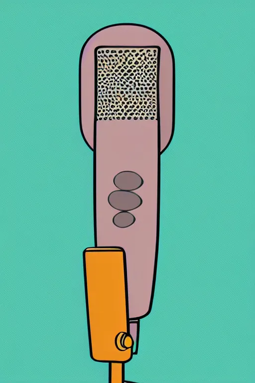 Image similar to minimalist boho style art of a colorful microphone, illustration, vector art