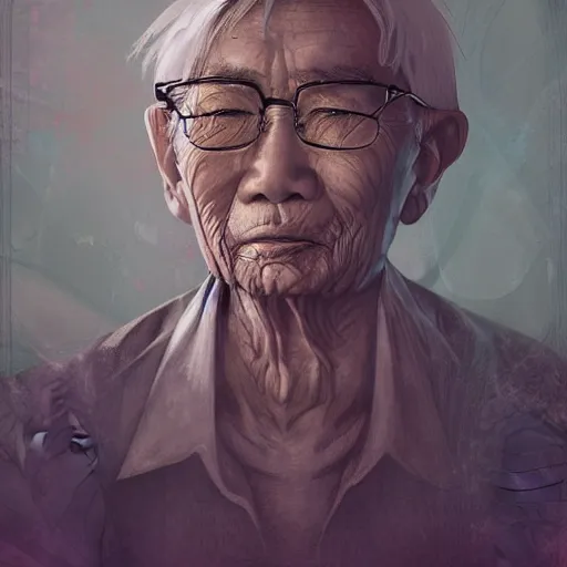 Prompt: portrait of the last living gamer by qiu ying