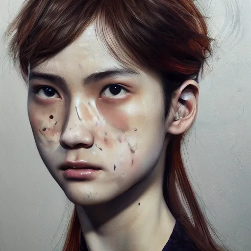 Prompt: hyperrealistic mixed media painting by thomas eakes and xiang duan, perfect facial symmetry, dim volumetric lighting, 8 k octane beautifully detailed render, post - processing, portrait, extremely hyper - detailed, intricate, epic composition, brown eyes, highly detailed eyes, realistic eyes, cinematic lighting, masterpiece, trending on artstation, very very detailed, masterpiece, stunning,