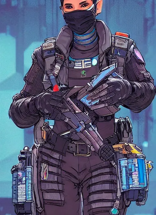 Image similar to apex legends cyberpunk police detective. concept art by james gurney and mœbius. gorgeous face.