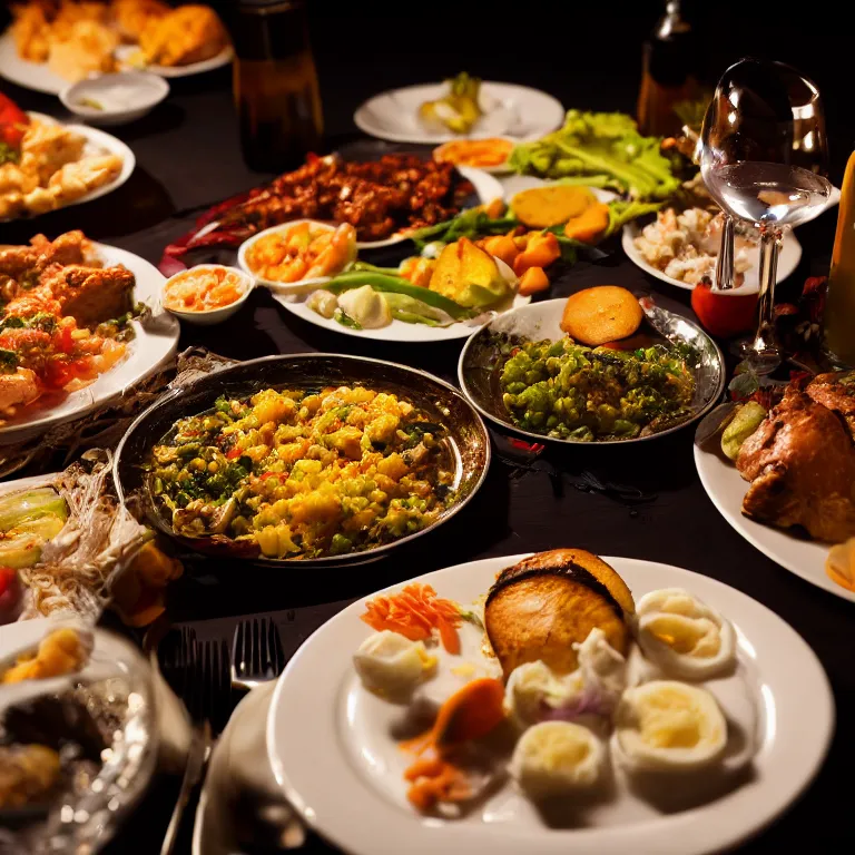 Prompt: close - up focused dslr photograph of an bahamian dinner, 8 k, high detail, volumetric lighting, hyperrealism, aesthetically pleasing, studio lighting, trending