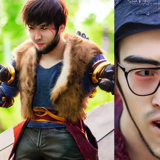 Prompt: male league of legends champions in real life realistic, live action, extremely detailed,