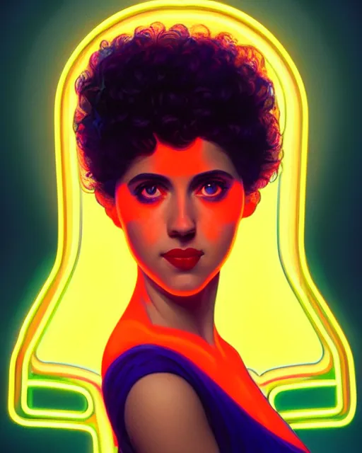 Prompt: symmetry portrait of poly styrene, neon plastic, glowing lights intricate, elegant, highly detailed, digital painting, artstation, concept art, smooth, sharp focus, illustration, art by artgerm and greg rutkowski and fra angelico and alphonse mucha