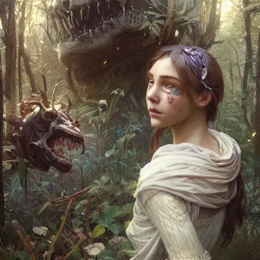 Image similar to the kids without smile painting, ultra realistic, concept art, intricate details, eerie, highly detailed, forest, photorealistic, octane render, 8 k, unreal engine. art by artgerm and greg rutkowski and alphonse mucha