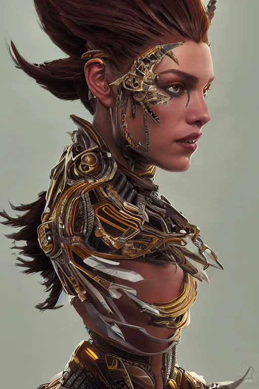 Image similar to symmetry!! portrait of scorpion queen in the style of horizon zero dawn, machine face, intricate, elegant, highly detailed, digital painting, artstation, concept art, smooth, sharp focus, illustration, art by artgerm and greg rutkowski and alphonse mucha, 8 k