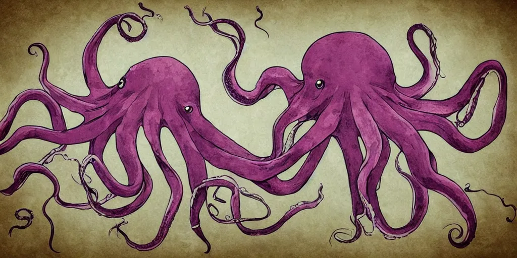 Prompt: A wise and gigantic octopus eats all hatred in the world and set us free. Beautiful and mysterious, large and protective