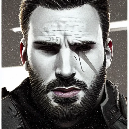 Prompt: portrait, Chris Evans, dramatic lighting, cinematic, establishing shot, extremely high detail, foto realistic, cinematic lighting, post processed, concept art, artstation, style by eddie mendoza, raphael lacoste, alex ross