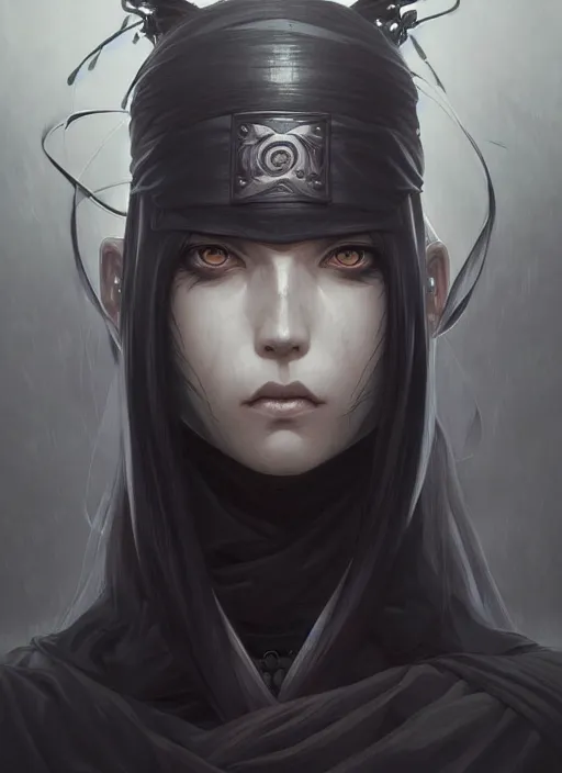 Image similar to portrait of pain from naruto, dark, intricate, elegant, highly detailed, digital painting, artstation, concept art, smooth, sharp focus, illustration, art by artgerm and greg rutkowski and alphonse mucha