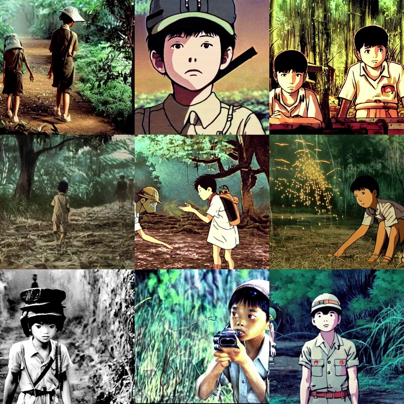 Prompt: a film still from grave of the fireflies ( 1 9 8 8 )