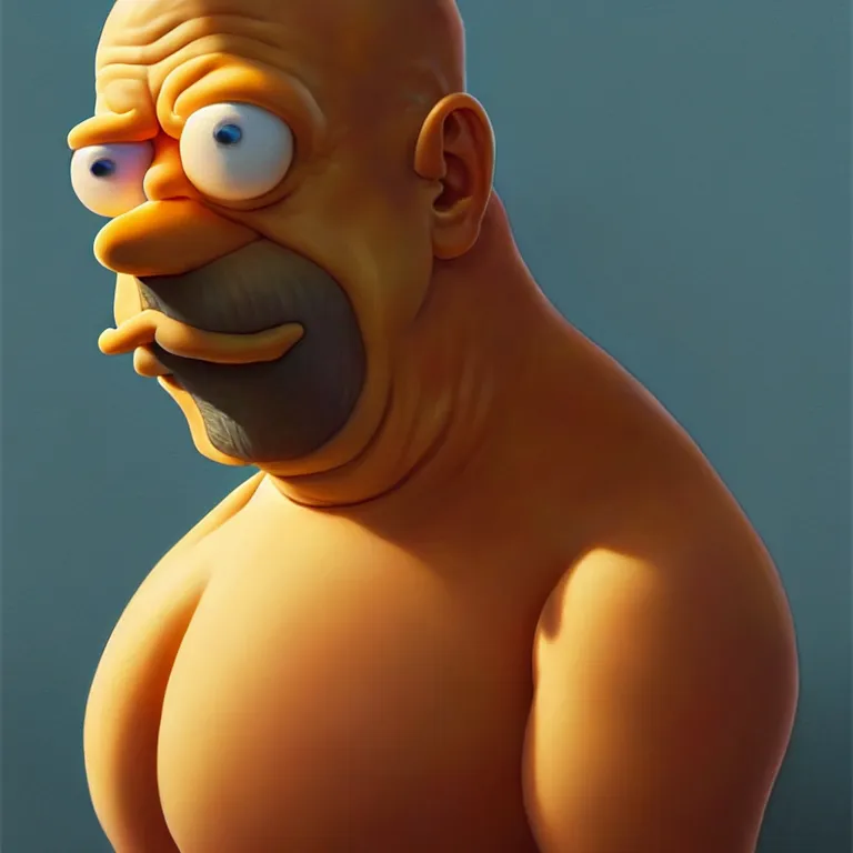 portrait of homer simpson, elegant, real life skin, | Stable Diffusion |  OpenArt
