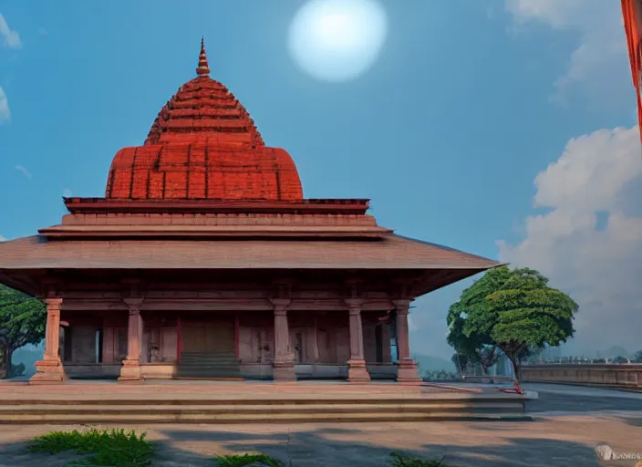 Image similar to kamakhya temple, guwahati ; unreal engine 5, octane render, nanite ; global illumination ray traced ; natural sunny lighting