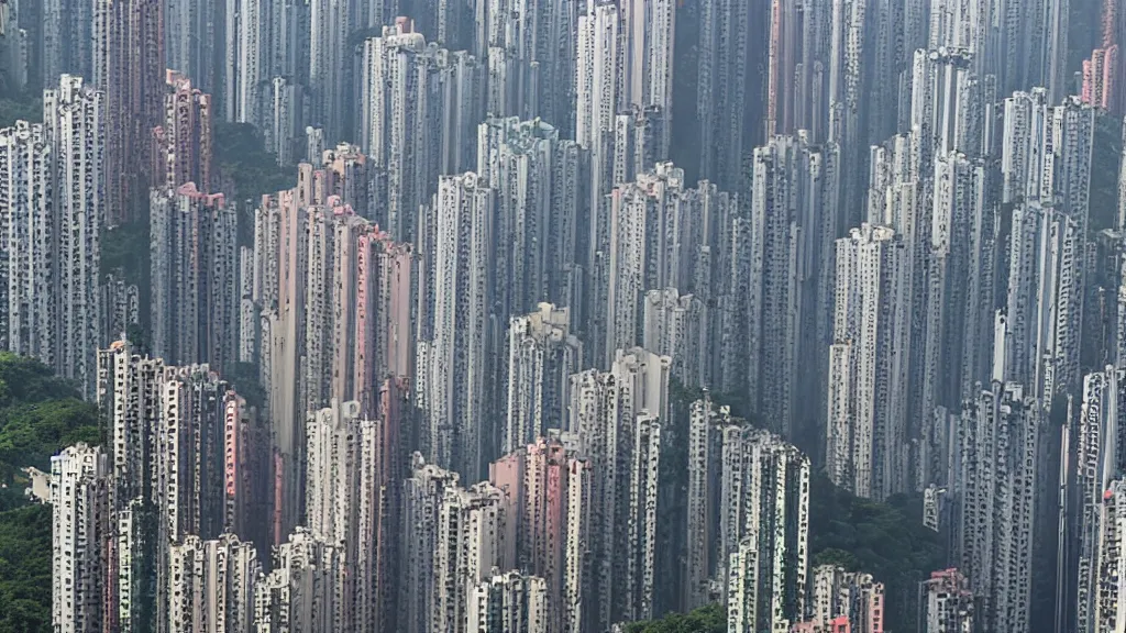 Image similar to aerial photography, a tornado ripping through the city of hong kong