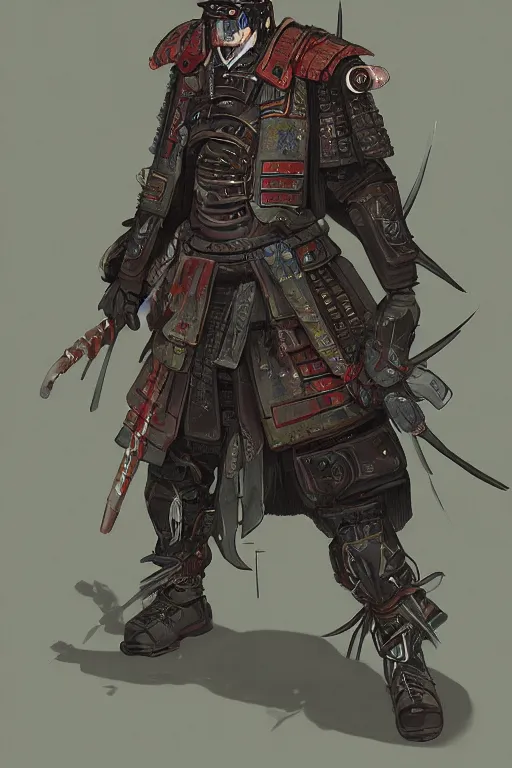 Image similar to a magical character by the artist Arthur Gimaldinov Rendering a cyberpunk samurai , full of details, by Evan Yovaisis and Jason Nguyen , art book, trending on artstation and daily DeviantArt