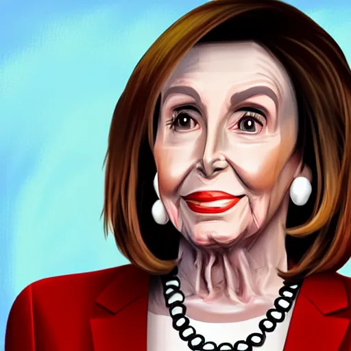 Prompt: a full length portrait of nancy pelosi painted by an anime artist